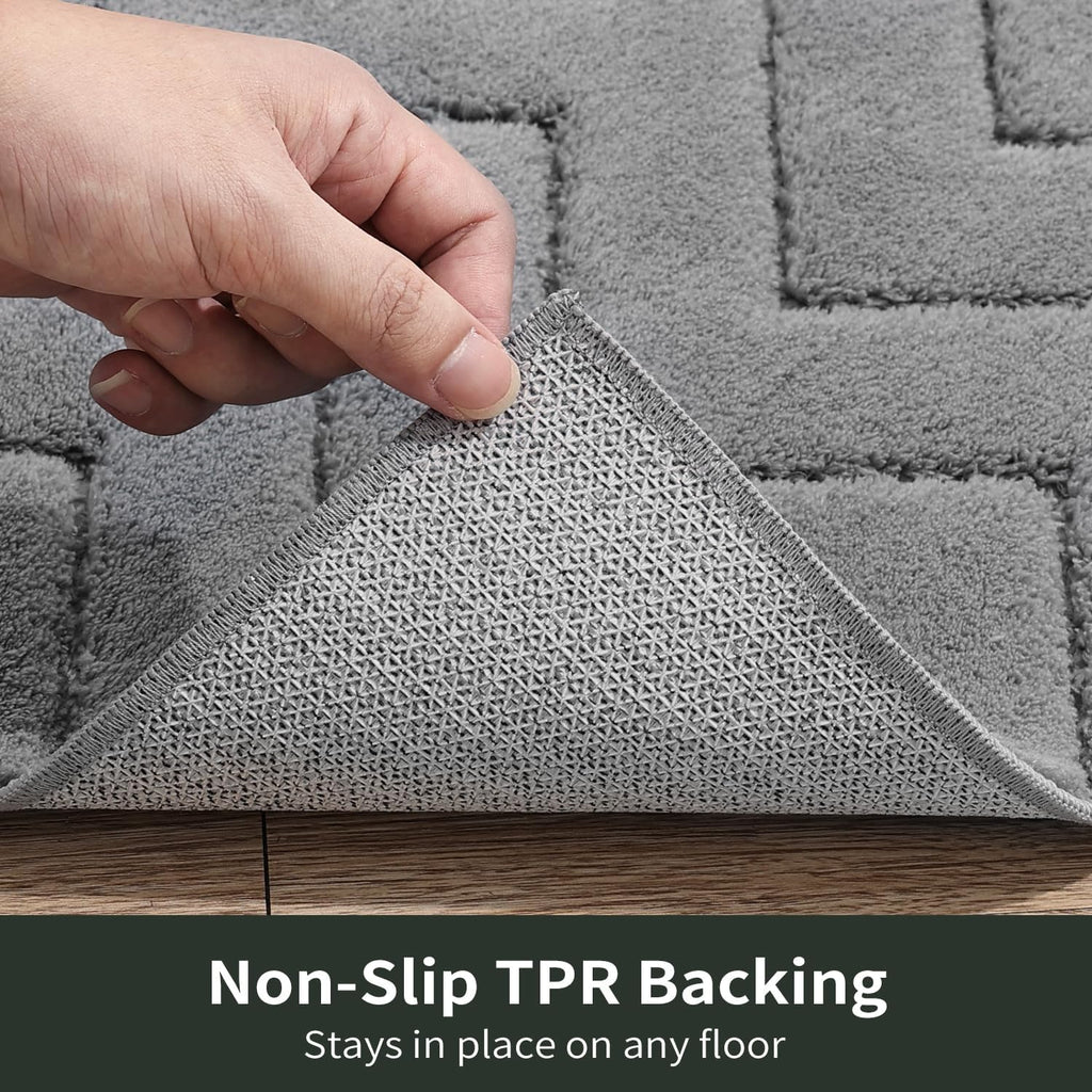Stiio Dirt Trapper Door Mat 32x47 Inches, Front Doormat Indoor Outdoor Entrance Low Pile, All-Season, All-Weather Absorbent Entry Rug, Washable Non Slip Rug for Entryway, Grey