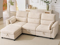 103'' Modular Sectional Sofa, L Shaped Comfy Cloud Couch with Storage,4-Seat Convertible Modern Deep Seat Sofa with Throw Pillows for Living Room,Beige