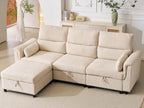 103'' Modular Sectional Sofa, L Shaped Comfy Cloud Couch with Storage,4-Seat Convertible Modern Deep Seat Sofa with Throw Pillows for Living Room,Beige