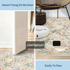 GarveeHome Beige Washable Area Rug 5x7, Retro Floral Low Pile Non Slip Living - Image 5