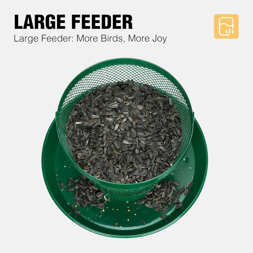 Veehoo Bird Feeders for Outdoors Hanging-Cardinal Bird Feeder with Weatherproof Dome, Wild Meta Finch Feeder for Outside 2.5 lbs Sunflower Seed Capacity, Green