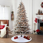 Eternal Beauty Christmas Tree Skirt, 24 Inch White Iridescent Sequin Tree Skirt Small Xmas Tree Skirt for Christmas Tree Decorations