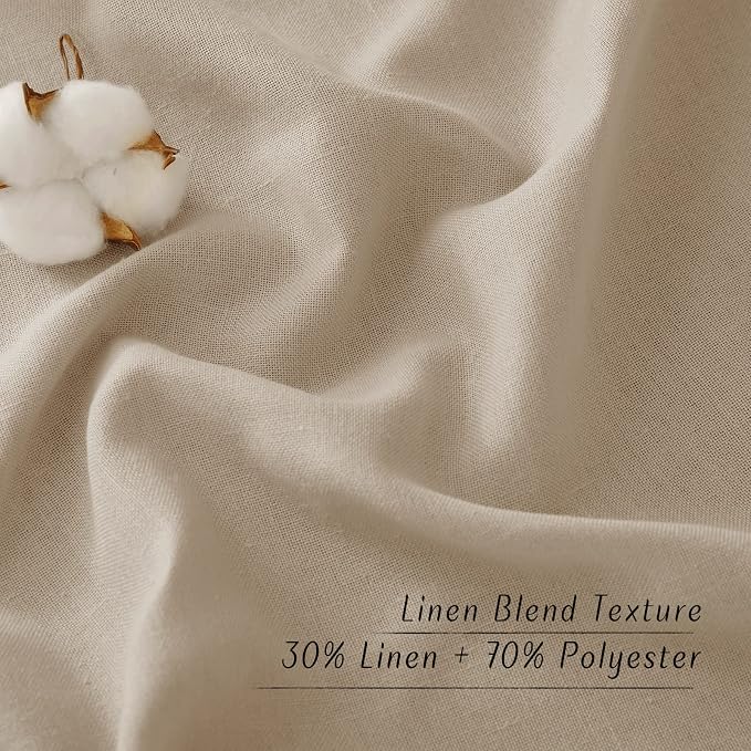 NICETOWN Thick polyester and linen Curtains 96 inch Long, Grommet Semi Sheer - Image 4