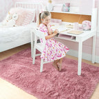 Amdrebio Blush Pink Large Fluffy Area Rug 6x9 - Image 4
