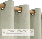 Linen Curtains for Living Room 84 Inch Length, Bronze Grommet Light Filtering - Image 4