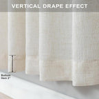 Pitalk 90 Inch Curtains 2 Panels Set Cream Ivory Curtain 72 in Wide Back Tab - Image 6