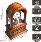 AYRELY® Wooden Table Anniversary Clock, Antique Shelf Clocks, Revolving Pendulum Mantel Clocks, Desk Grandfather Clock for Living Room, Home Decor Gift