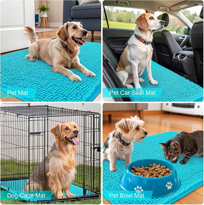 OLANLY Dog Door Mat for Muddy Paws 47x24, Super Absorbent Chenille Mud Mat | - Image 7