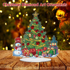 MEIYUDA Christmas Diamond Art Tabletop Kits, DIY Christmas Tree Special Shaped Crystal Desktop Diamonds Painting Ornaments for Adults, Diamond Art Desk Placement Ornaments for Home Decor