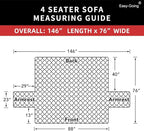 Easy-Going Reversible Couch Cover, 4 Seater Sofa, XX-Large Sofa, Water - Image 7
