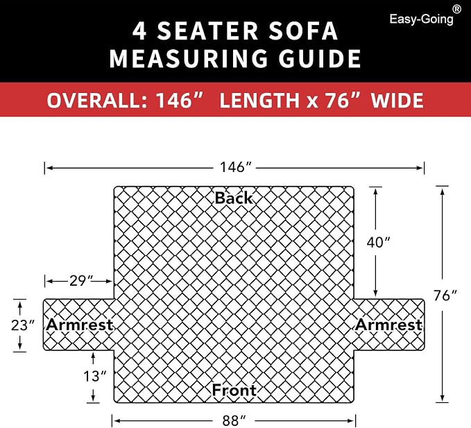 Easy-Going Reversible Couch Cover, 4 Seater Sofa, Coffee/Ivory | XX-Large Sofa - Image 6
