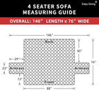 Easy-Going Reversible Couch Cover, 4 Seater Sofa, Chocolate/Ivory | XX-Large - Image 7