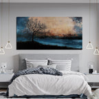 Large Canvas Wall Art for Living Room Artwork for Walls Black Blue Wall Art Decor Canvas Modern Art Wall Decor Nature Landscap Wall Art Decor Prints Art Work for Home Office Kitchen Wall Decor 24"X48"