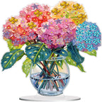 Diamond Painting Kits for Adults Beginners, 5D Full Drill Flowers Crystal Art Desktop Ornament, DIY Single Sided Home Office Desk Decor, Creative Craft Gift Set with Tools