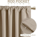 Linen Textured Blackout Sliding Door Curtains 108 Inches Long, Copper Brown | - Image 4