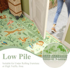 DUKINO 2x5 Rug for Hallway, Washable Animal Runner Rug Non Slip Light Green | - Image 8