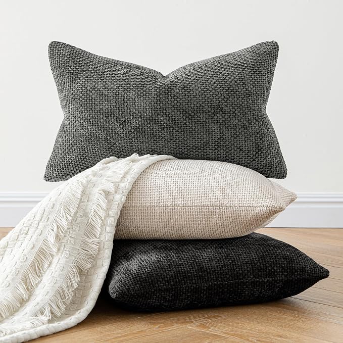 MIULEE Decorative Neutral Beige Euro Sham Pillow Covers 24x24 Inch 2 Pack | - Image 5