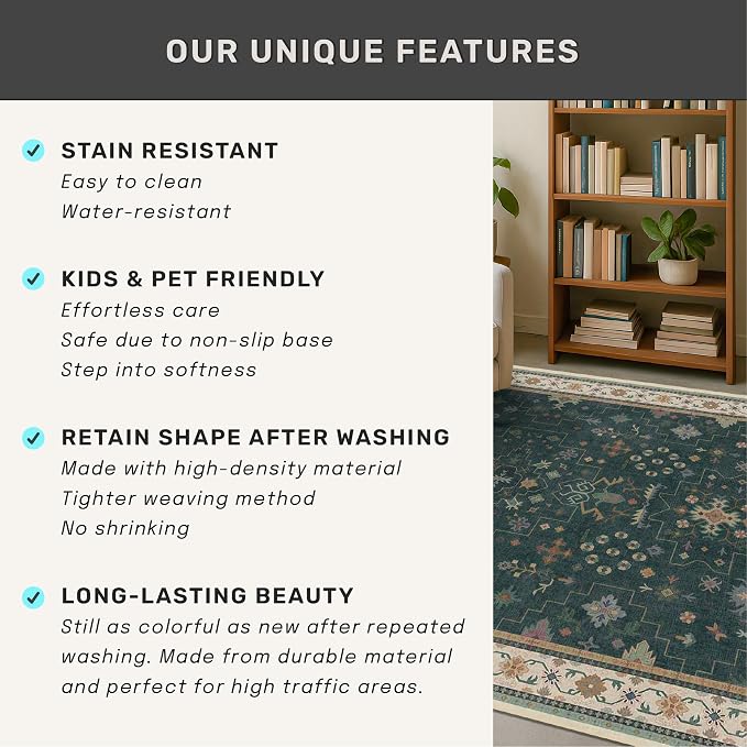 Vintage Dark Green 2x10 Hallway Runner Rug - Image 7