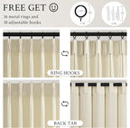 Topfinel 102 Inch Curtains 2 Panels Set, Two Packs Pinch Pleat Back Tab Linen - Image 6