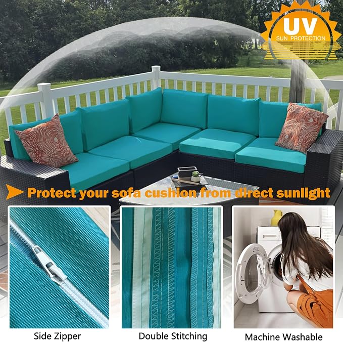 Sqodok Outdoor Cushion Covers 21x19 inch, Wicker Chair - Image 4
