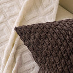 Set of 4 Dark Brown Decorative Throw Pillow Covers 20x20 Inch Corduroy Pillow - Image 2