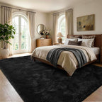 5'3''x7'5'' Black Fluffy Soft Area Rug Non-Slip - Image 3