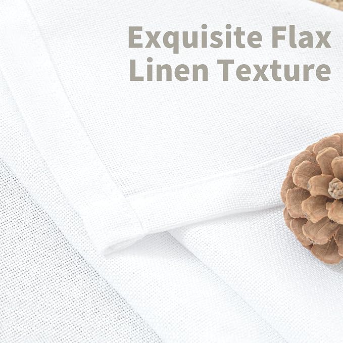 YoungsTex White Linen Curtains 68 Inch Length - Image 4