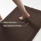 RESARE Waffle Bath Mat for Bathroom Non Slip Bathroom Rugs 17x24 Dark Brown | - Image 3