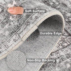 Yamaziot Washable Runner Rug, 2x5 Non-Slip Boho Vintage Hallway Kitchen Rug | - Image 3
