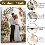Custom Canvas Prints with Your Photos - Personalized Pictures Print, Customized Photo Gifts, Wall Art Poster Canvas Printing for Wedding, Family, Baby, Pets, Home Office Decor, Wrapped Frame
