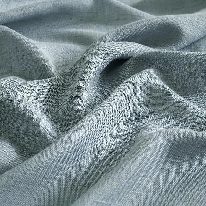 MIULEE Dusty Blue Short Linen Curtains 52x45 Inch Long 2 Panels - Image 4