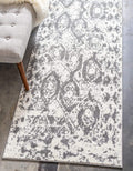 Unique Loom Rosso Collection Vintage, Geometric, Bohemian, Traditional, Distressed, Southwestern Area Rug, 2' 0" x 6' 0", Light Gray/Ivory