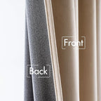 MIULEE Velvet Curtains 52x84 inches 2 Panels Camel Beige Blackout Curtains | - Image 6