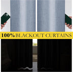 NICETOWN 100% Blackout Linen Curtains - Image 3
