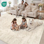 5x7 Area Rugs Living Room: Bedroom Washable Carpet Beige/Brown | Large Vintage - Image 8