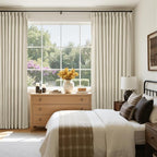 Pinch Pleated Extra Wide Beige Linen Curtain 90 Inches Long 70 Wide 1 Panel | - Image 8