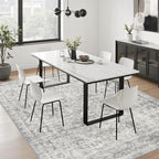 10x12 Area Rug Living Room: Modern Washable Soft Carpet Black Grey | - Image 4