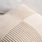 Fancy Homi 2 Packs Tan Euro Decorative Throw Pillow Covers 28x28 Inch for Living Room Couch Bed, Farmhouse Boho Home Decor, Soft Corss Corduroy Patchwork Textured Square Beige Cushion Case 71x71 cm