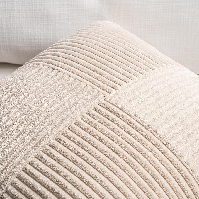 Fancy Homi 2 Packs Tan Lumbar Decorative Throw Pillow Covers 20x28 Inch - Image 3