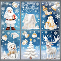 Bloss Christmas Window Clings for Glass Windows,190pcs Snowflake/Snowman Christmas Decorations Indoor Window Stickers,3D Navidad Decoración Window Decals,Adornos de Navidad for Xmas Decor