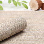 Myir JUN Placemats Set of 4, Vinyl Woven Placemats Place Mats Indoor Set of 4 Washable Table Mats Non-Slip Place mats for Dining Table (Beige, Set of 4)