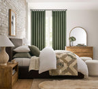 Custom Olive Green Pinch Pleated Drapes Linen Blend Light Filtering Curtains 86 - Image 6