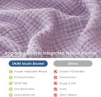 EMME Muslin Blankets for Adults Throw Blanket for Couch Breathable Gauze Soft - Image 6