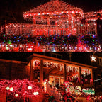 Upgraded 75.8 FT 200 LED Red Christmas Lights Outdoor Indoor, Memory Function & Timer & 8 Modes, Extendable Green Wire Waterproof String Light for Christmas Tree Party Wedding Home Garden Decorations