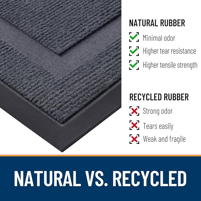 OLANLY Front Door Mat Outside 71x23, All-Season Heavy-Duty Rubber Doormat | - Image 4