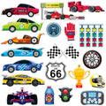23 PCS Racing Car Thick Gel Clings Car Themed Window Gel Clings Decals Stickers for Kids Toddlers and Adults Home Airplane Classroom Nursery Transportation Party Supplies Decorations Removable and