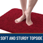 OLANLY Dog Door Mat for Muddy Paws 50x30, Super Absorbent Chenille Mud Mat | Red - Image 4