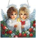 NEWENMO Hanging Diamond Art Kit for Adult, Angels in Heaven, 5D Special Shaped Rhinestone Diamond Painting Ornament, Christmas, DIY Acrylic Diamond Art Painting Window Pendants Home Garden Wall Decor