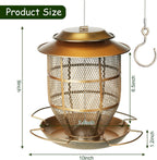 Bird Feeder for Outdoors, Funnel Style Wild Finch Feeders for Outside Hanging Courtyard Bird Watching, Metal Birdfeeder with Lid Fixing Buckle, 3Lbs Capacity