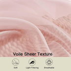 Blush Sheer Curtains 84 Inches Long 2 Panels, Soft Airy Light Filtering Curtains - Image 7